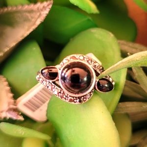 Black stone ring size 8